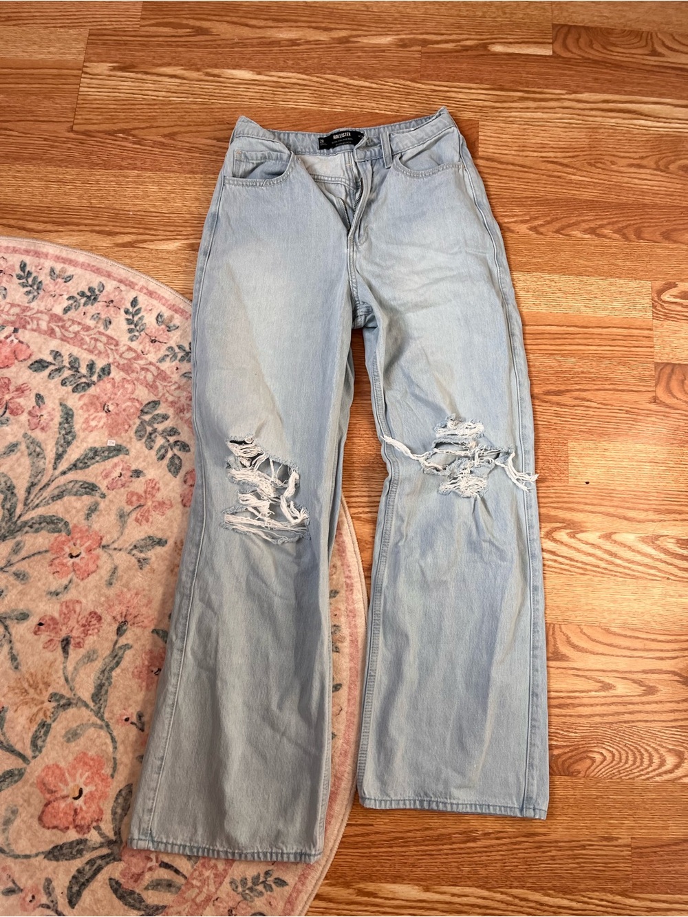 Hollister Light Blue Distressed Flare Jeans